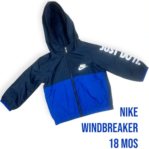 Nike Just Do It Navy Blue Windbreaker size 18 months - Picture 1 of 10